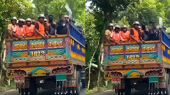 গোপালগঞ্জে ঢুকতেই হেলমেট পরলেন জামায়াতের নেতাকর্মীরা